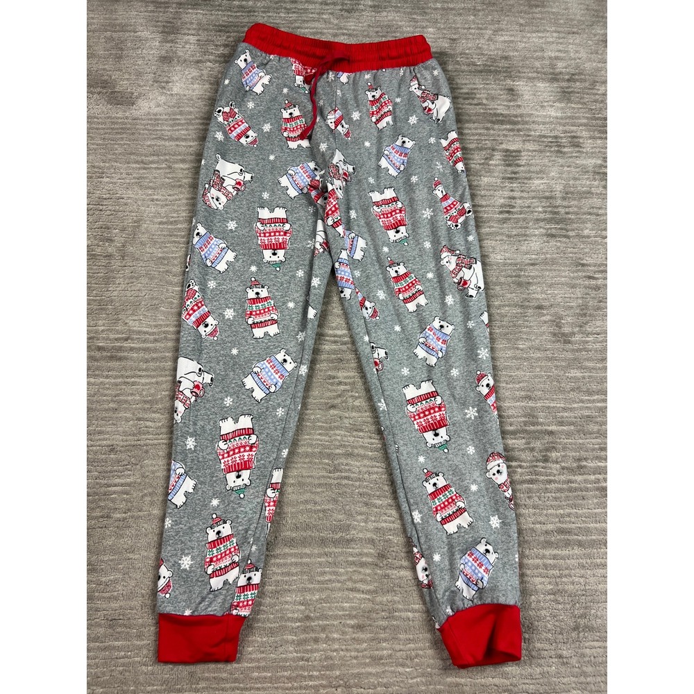 Pajamarama Pajama Pants Womens‎ Small Gray Polar Bear Holiday Jogger Sleepwear S